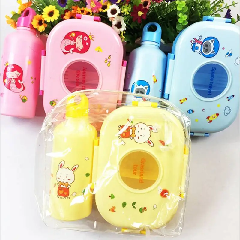 Fashionable and Cute Children's Lunch Box Set (Lunch Box+Water Bottle) 1