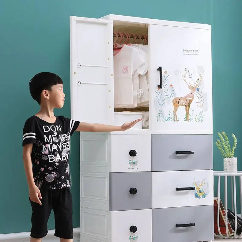Nordic Style, Elk Pattern Four Layer Double Door Drawer Cabinet 1