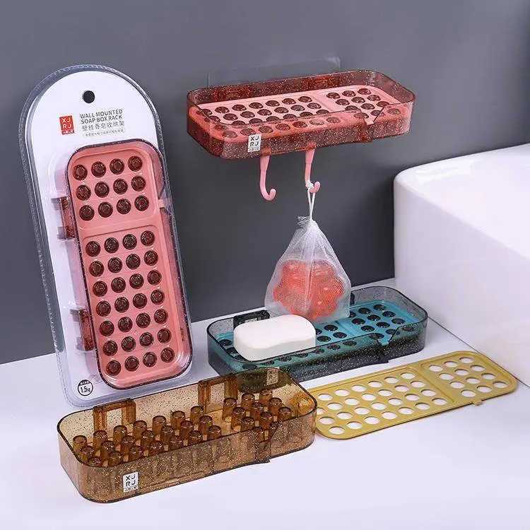 Long-Style Wall Mounted Soap Box, Wall Adhesive Soap Box without Installation 1