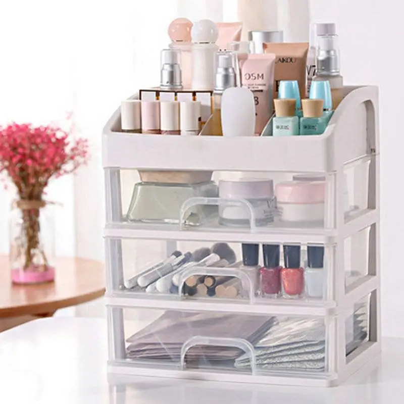 INS Style Large Capacity Desktop Layer Drawer, Transparent Cosmetics Storage Box 1