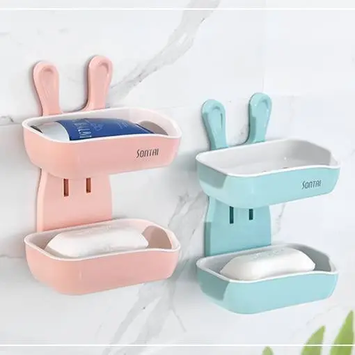 Children's Double Layer Soap Box, Cute Draining Soap Box 1