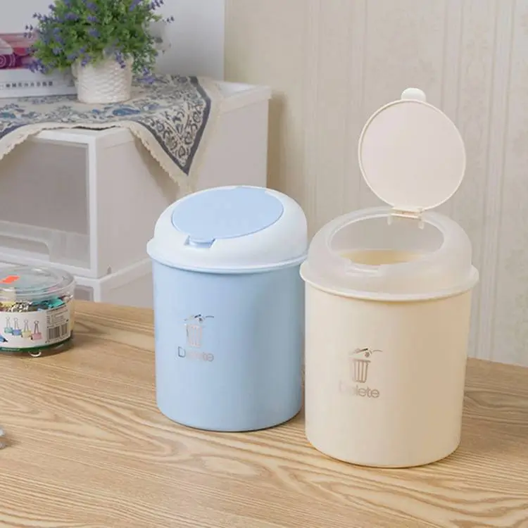 Desktop Small Trash Bin, Mini Trash Can with Lid 1