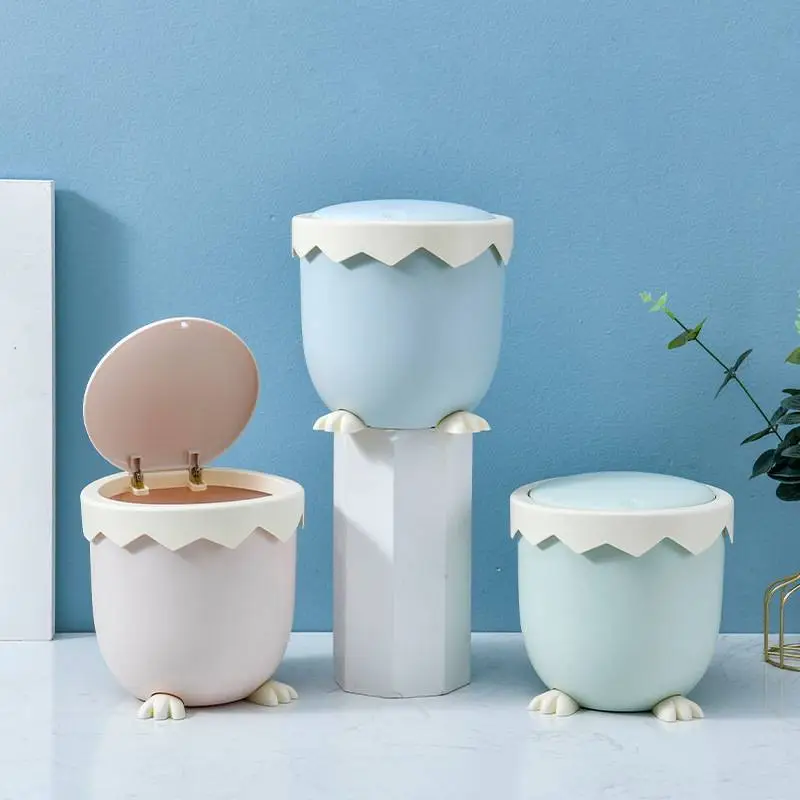 Cute and Minimalist Desktop Flip Cover Trash Bin 1