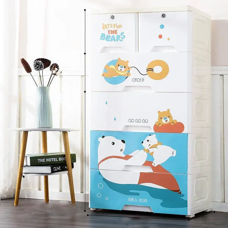 Factory Price 5-layer drawer with polar bear pattern (two locks) Supplier-HongXing 1