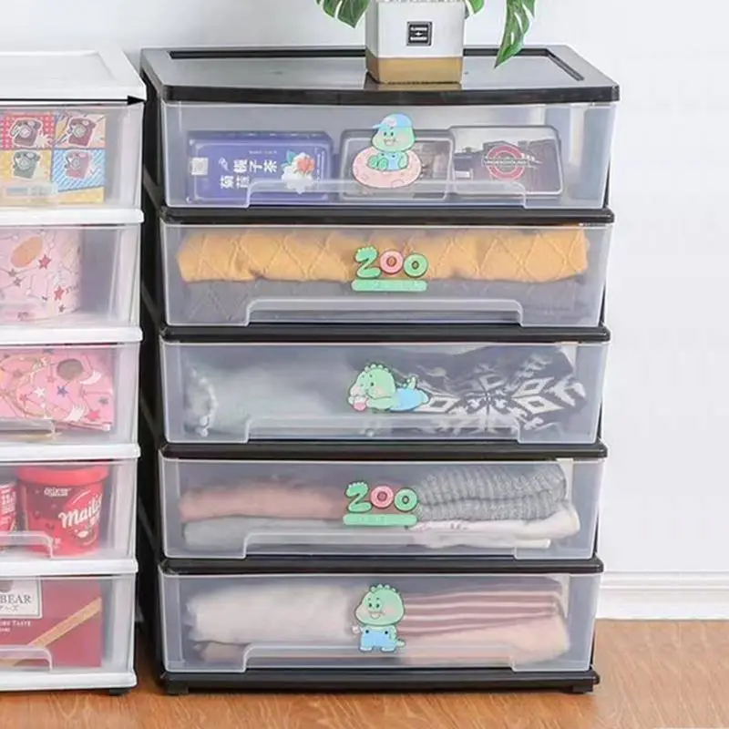 China 5-tier large cabinet with black body and transparent drawers Wholesale-HongXing 1