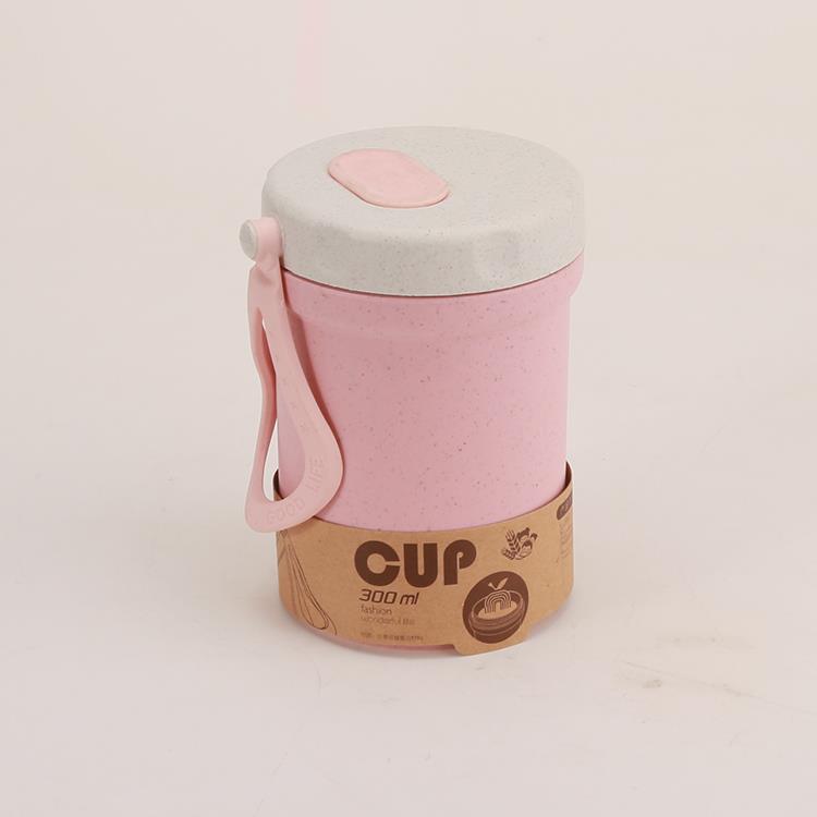 High Quality Wheat Straw Soup Cup With Spoon 3
