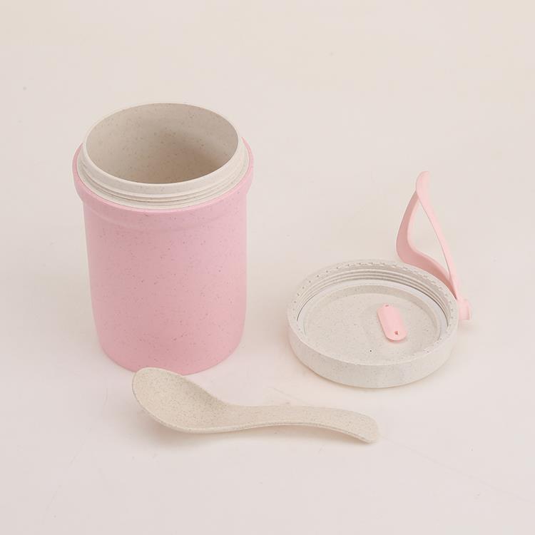 High Quality Wheat Straw Soup Cup With Spoon 4