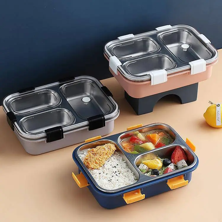Fashionable 304# Stainless Steel Lunch Box (3 Compartments) 1
