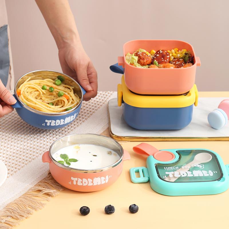 304 Stainless Steel Supplementary Food Bowl for Babies, Small and Cute Portable Lunch Box 2