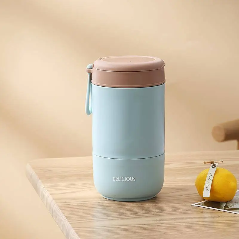 Fashion Double-layer Sealed Soup Cup Large Capacity: 430ML+300ML 1