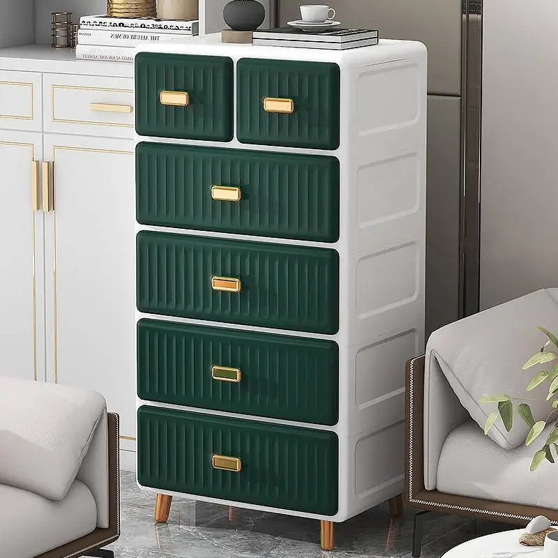 Five Layers of Customized High-End Drawer Cabinets, Three Options of Green, Gray, and White 1