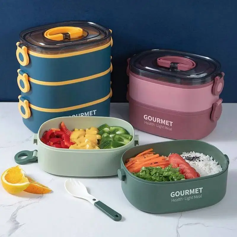 Top Quality Tasty Oval Double Layer Stainless Steel Lunch Box 1