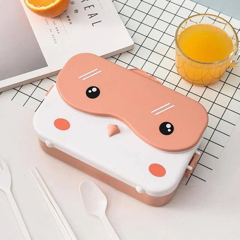 Single Layer Four Grid Cartoon Bird Shaped Lunch Box 1