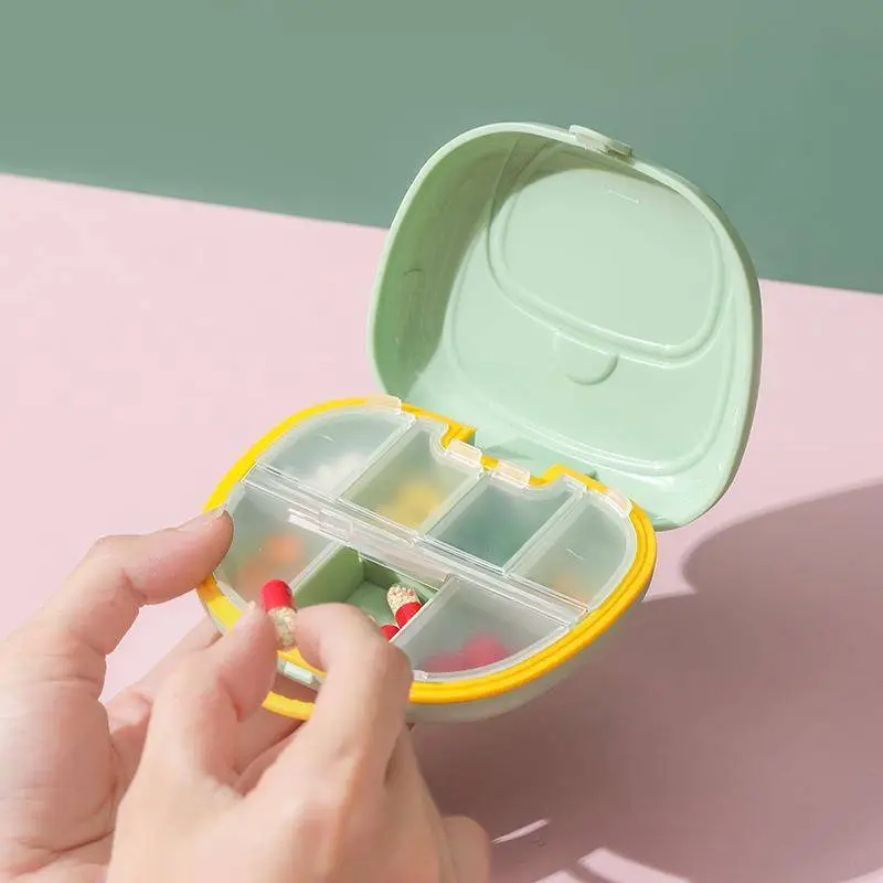 Portable Multi-Functional Pill Box, Palm Sized Multi Grid Drug Storage Box 1