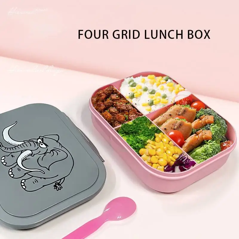 Fashionable and Elegant! Mammoth Pattern Lunch Box for Students and Adults 1