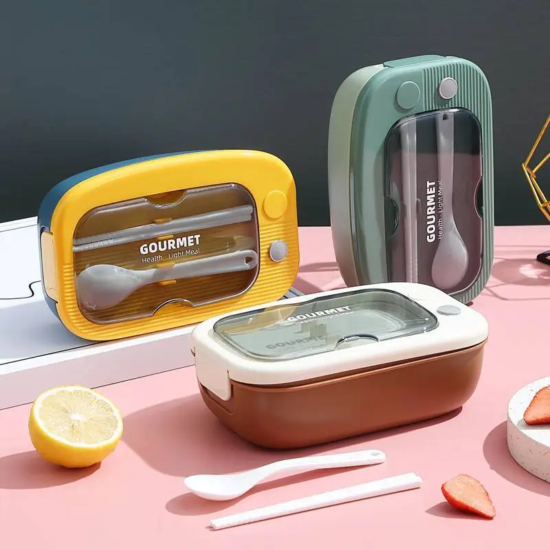 Student Essentials: Three Color Optional Rounded Rectangular Lunch Box 1