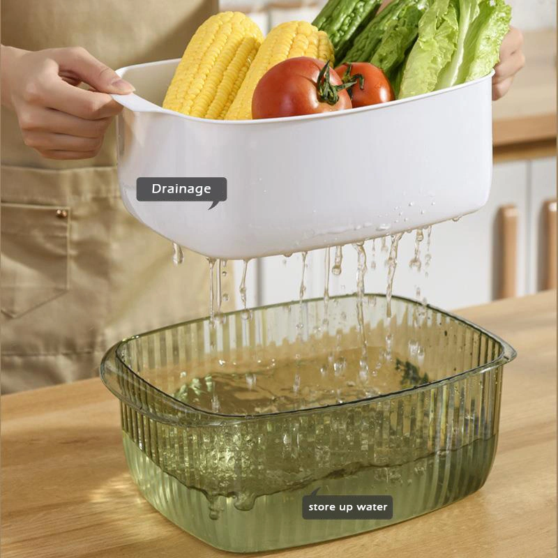 Convenient Kitchen Essential: The Multi-Functional Dual-Layer Drainer 1