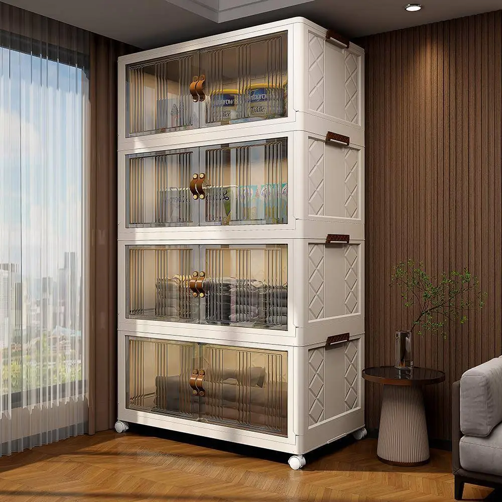 Flexible Combination and Stacking, Multifunctional Double Door Household Storage Cabinet 1
