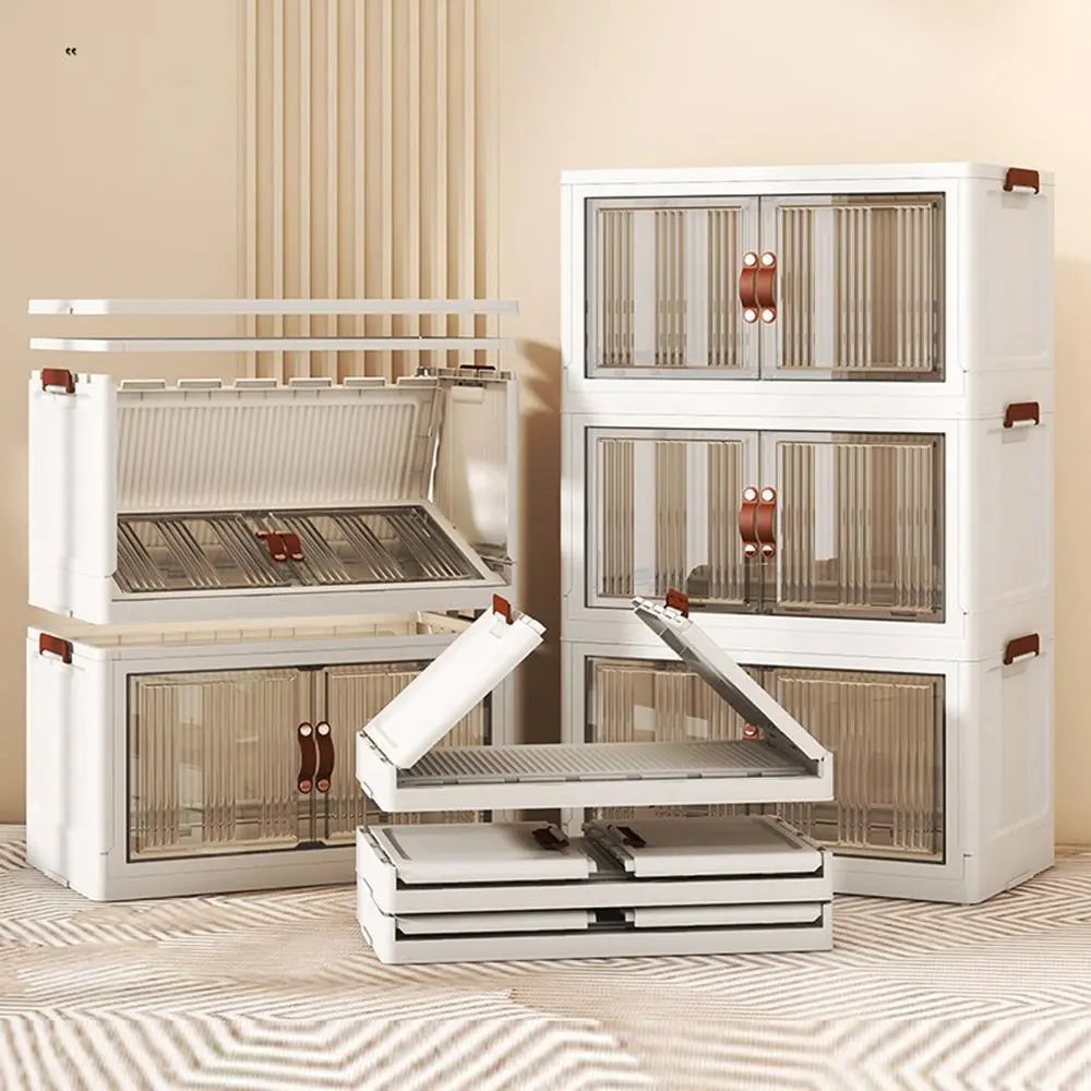 Fashionable and Elegant, Foldable Transparent Double Door Storage Cabinet 1