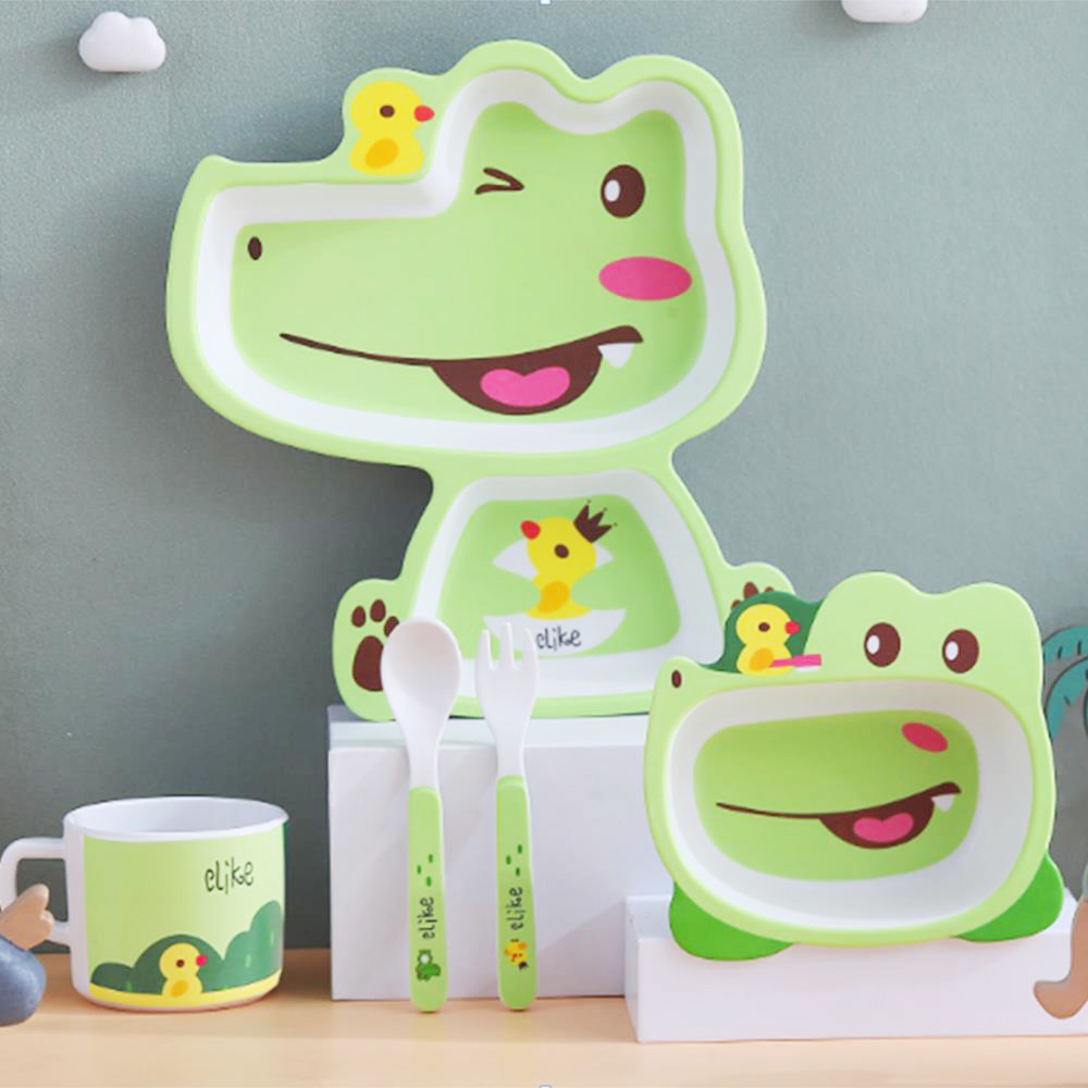 Customized Bamboo Fiber Lunch Box Set (1 cup, 1 bowl, 1 plate, 1 bucket, 1 fork, and 1 spoon) 4