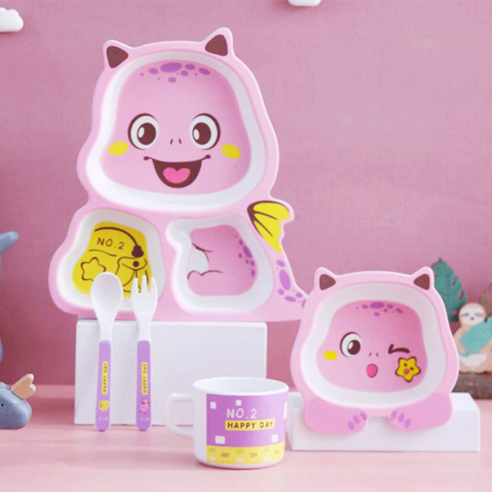 Customized Bamboo Fiber Lunch Box Set (1 cup, 1 bowl, 1 plate, 1 bucket, 1 fork, and 1 spoon) 6