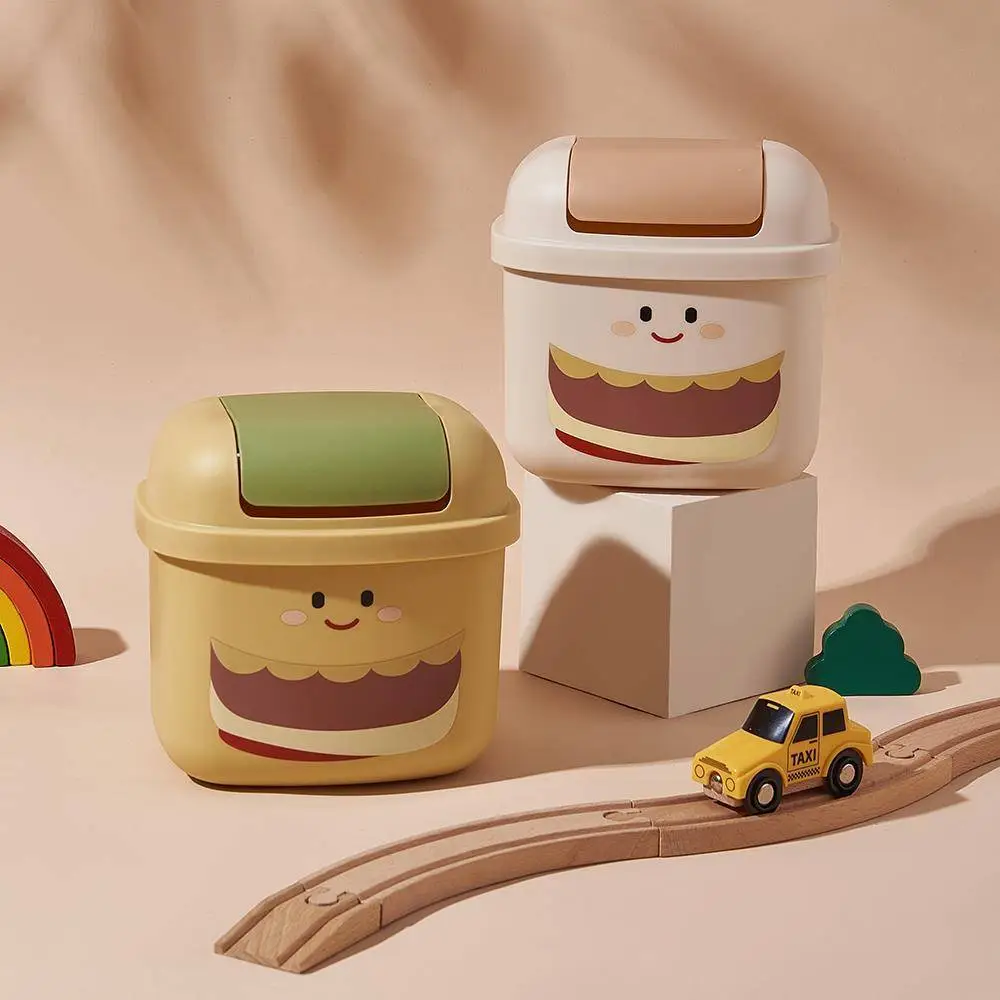 Small Desktop Decoration, Cartoon Hamburger Trash Bin 1