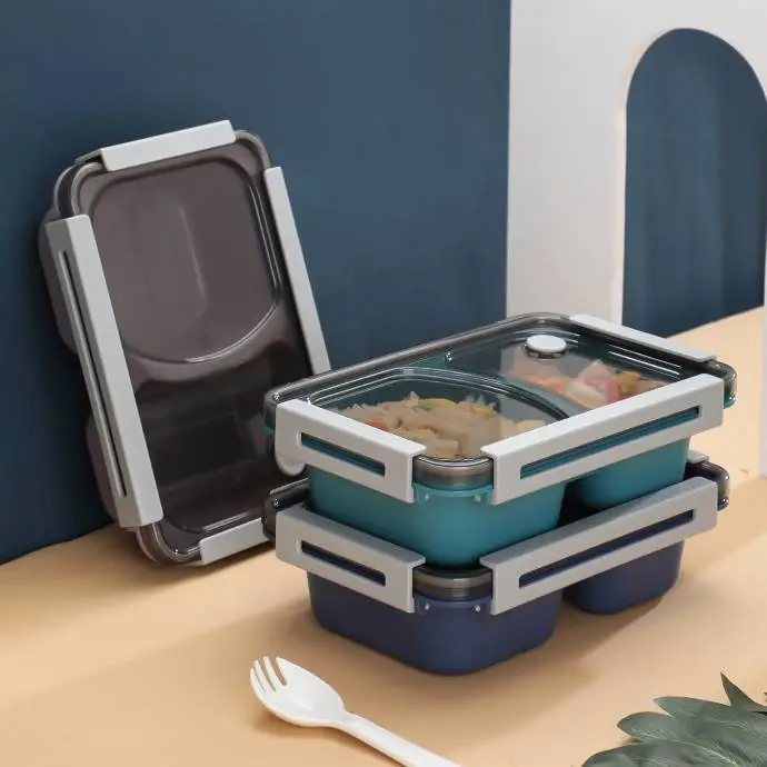 Portable Living Lunch Box, Creative Lunch Box with 2 Compartments 1