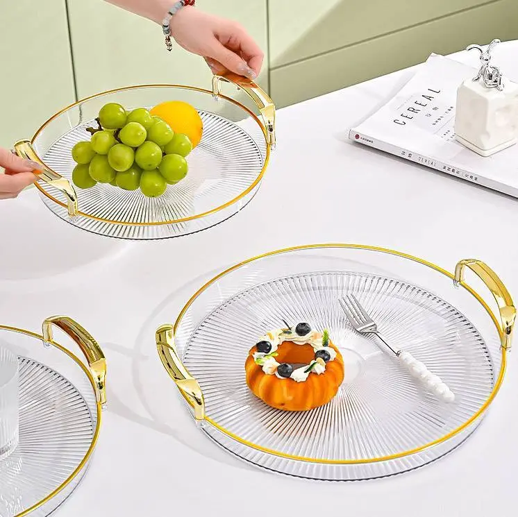 Transparent Crystal PET Fruit Plate Set of Three Pieces 1