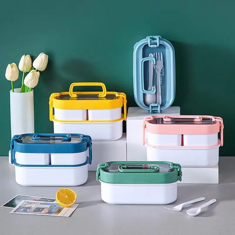 Double Layered Japanese and Korean Style Plastic Lunch Box 1