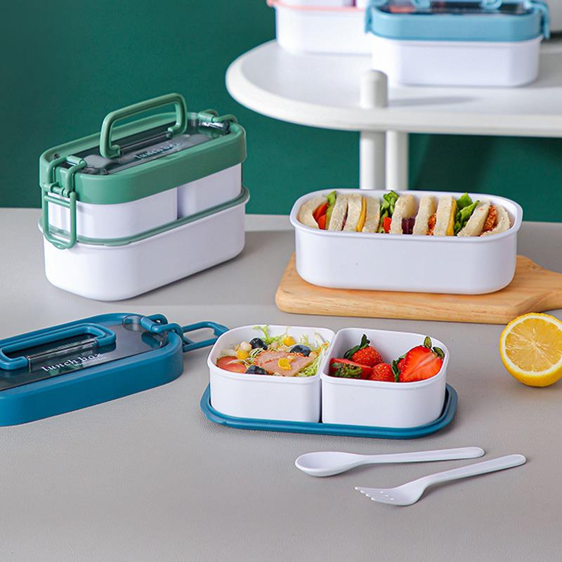 Double Layered Japanese and Korean Style Plastic Lunch Box 2