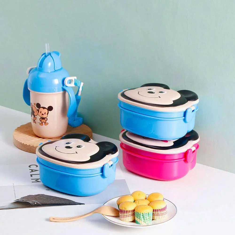 Cartoon Style Double-layer Divided Plastic Lunch Box 1