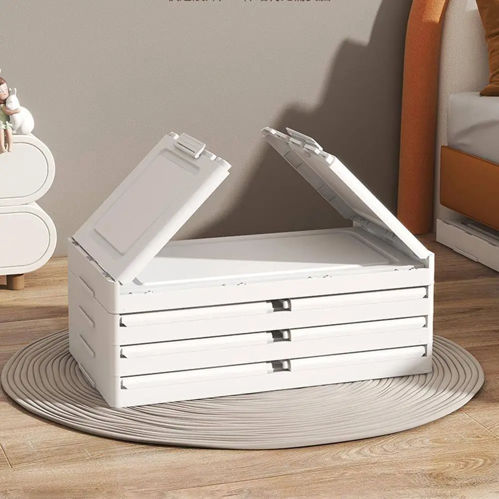 Pure White Folding Storage Cabinet with Small Dog Stickers Attached 1