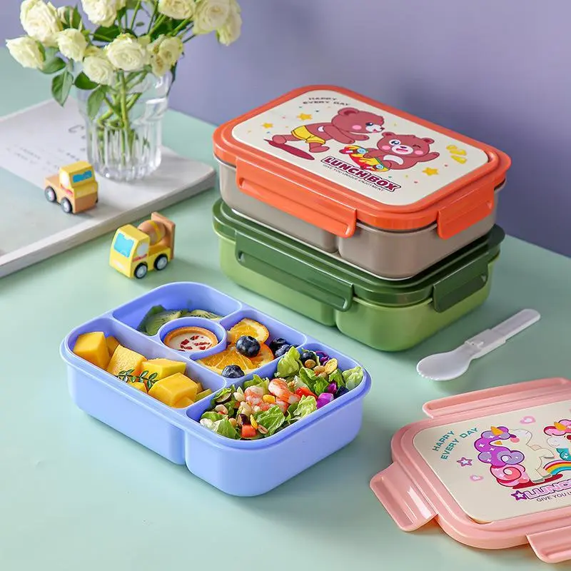 Cartoon Style Children's Multi Compartment Large Capacity Plastic Lunch Box 1