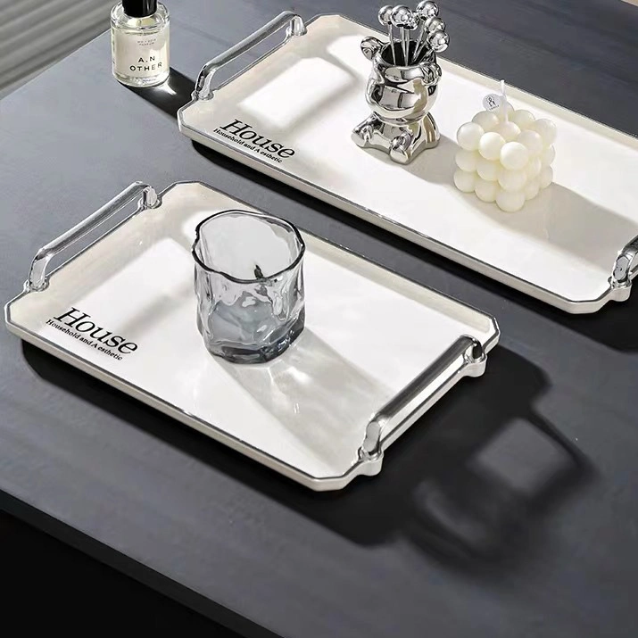 Rectangular Circular White Plastic Tray 1