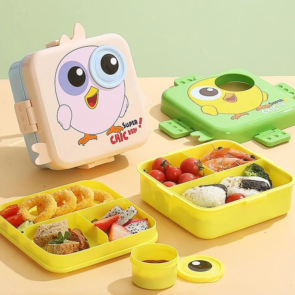 Cartoon Animal Pattern Lunch Box, Square Lunch Box for Students and Children 1