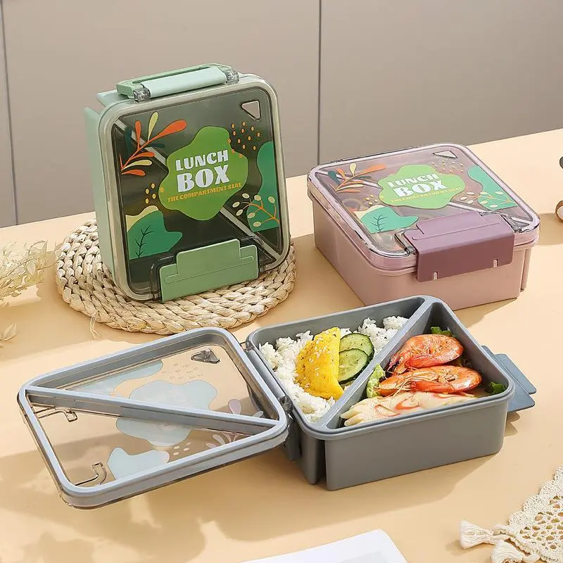 Creative Multi Compartment Lunch Box Set with Spoon (950ML+500ML) 1