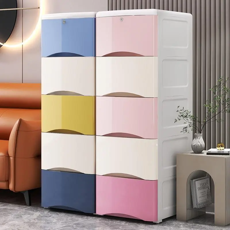 Plastic Storage Rack, Multi-layer Drawer Style Storage Cabinet 1