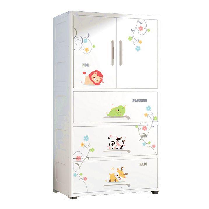 Cute Pattern Baby Wardrobe, Large Capacity Storage Cabinet 8