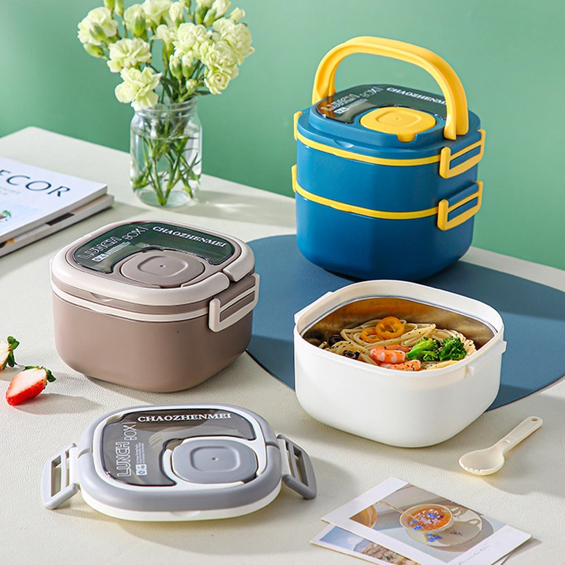 Large Capacity Lunch Box with Tableware for Office Workers 1