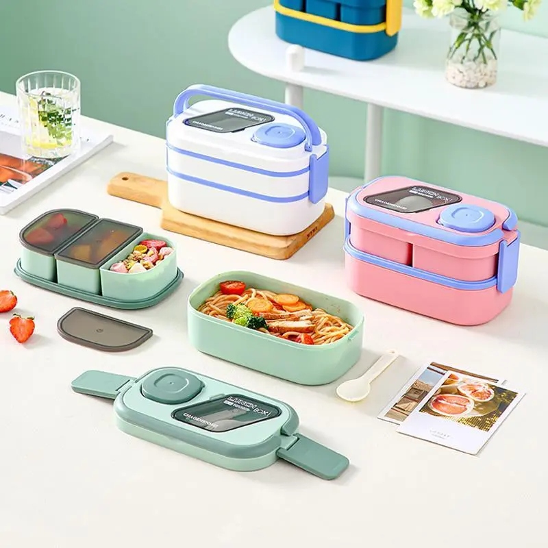 Microwave Heating Simple Double-layer Lunch Box 1