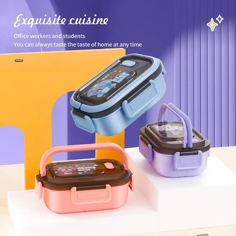 Cartoon Children's Oval Double-Layer Lunch Box 1