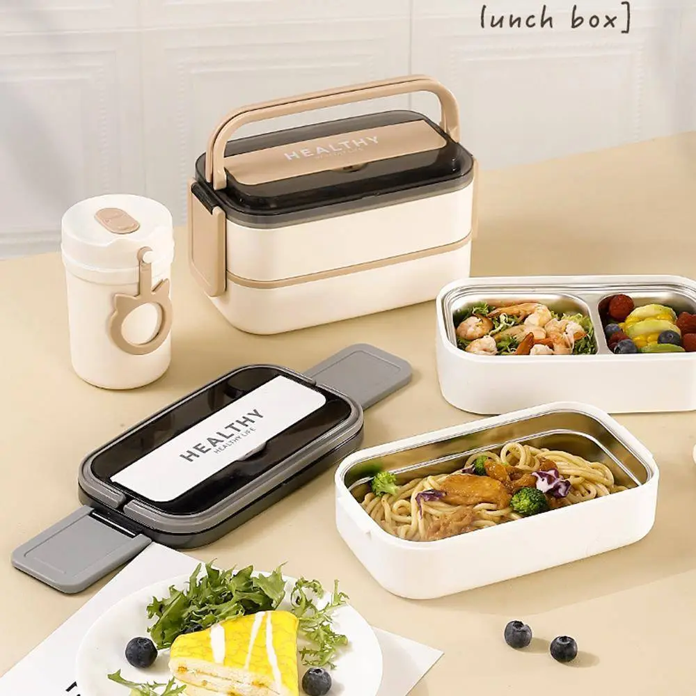 Japanese Style Heat Preservation 1400ml Double-layer PP Lunch Box 1