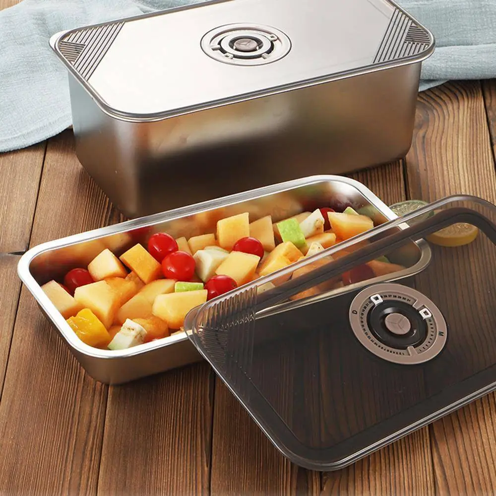 Stainless Steel Rectangular Preservation Box Three Piece Set 1