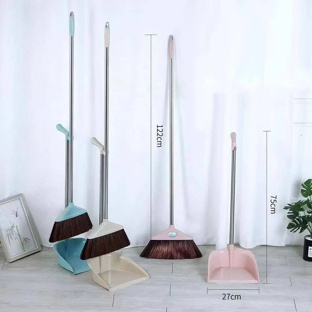 Household Plastic Broom, Soft Bristled Dustpan Set 1
