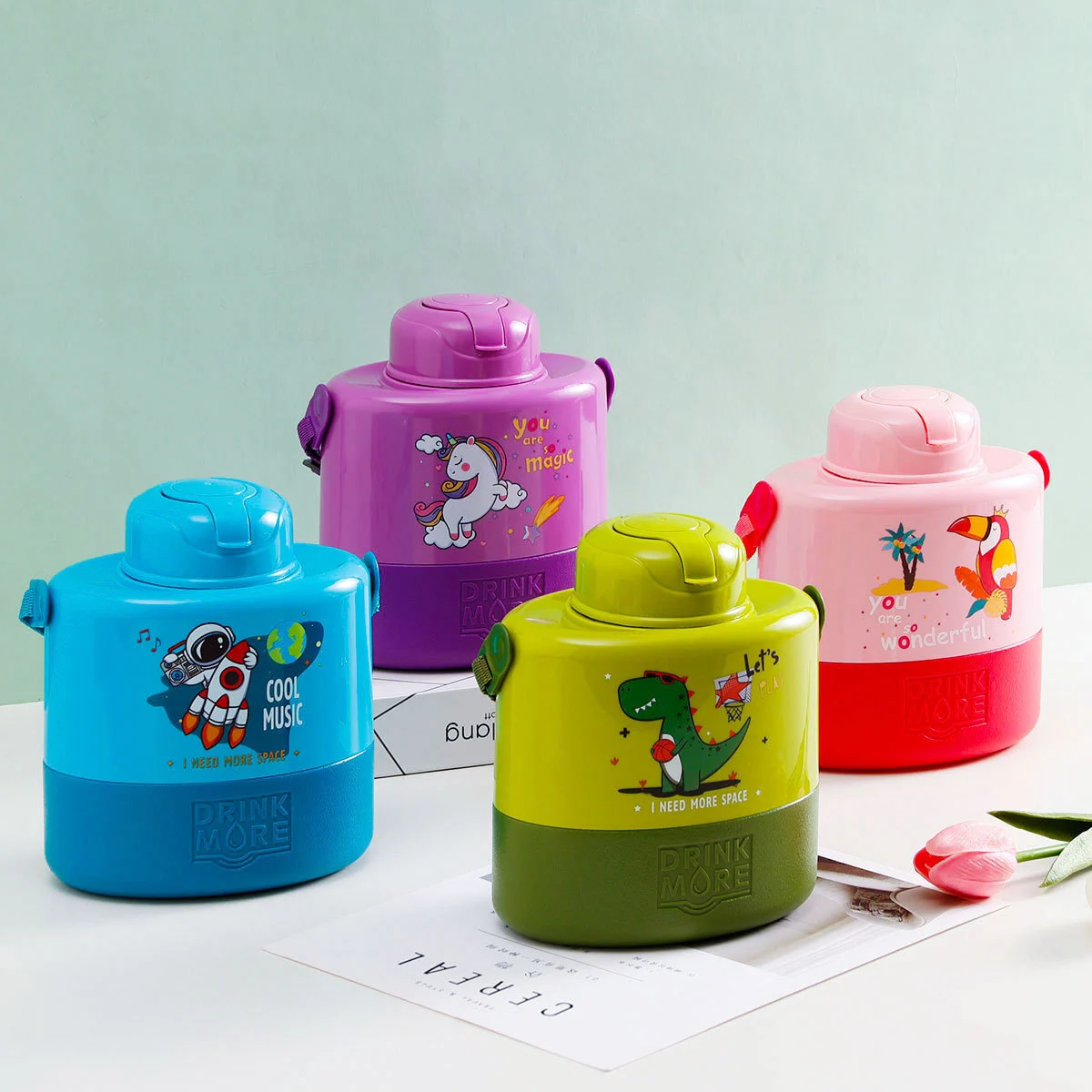 1350ML Large Capacity Cartoon Children's Water Bottle 1