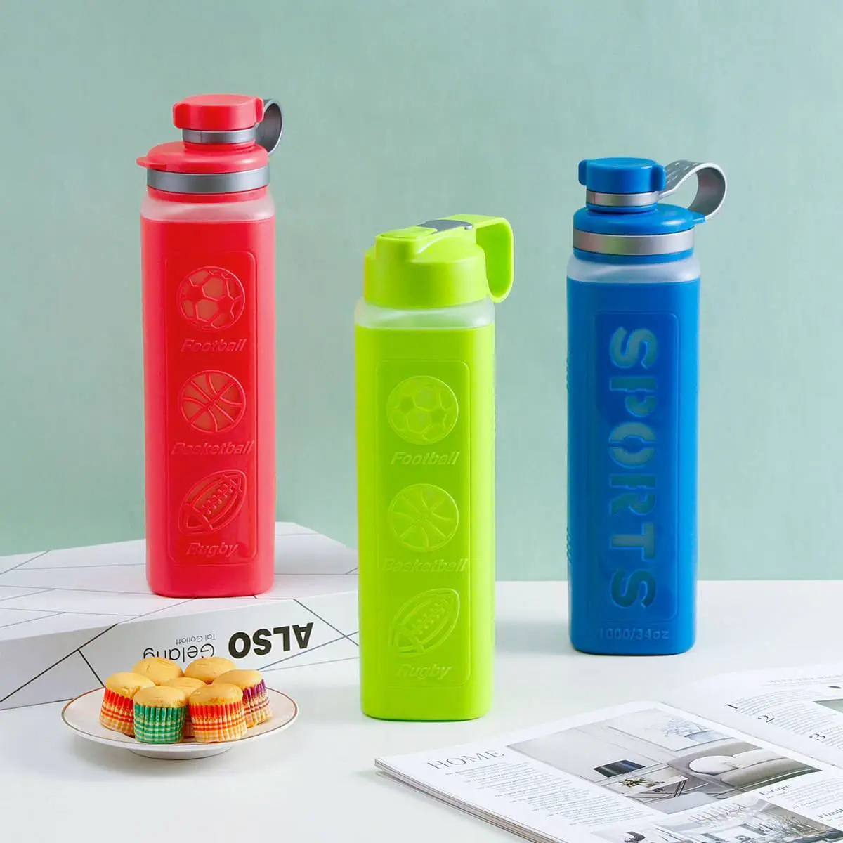 Double Layered Square Sport Water Bottle 1