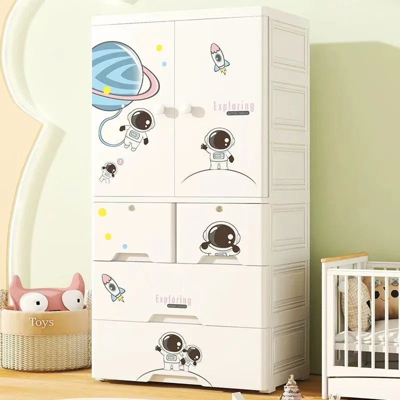 Cartoon Astronaut Printed Children's Storage Cabinet 1