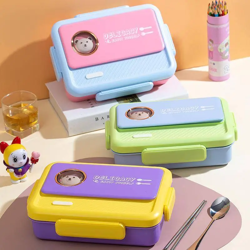 Cartoon Children's Bento Box, Large Capacity Multi Compartment Lunch Box 1