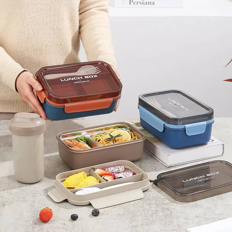Nordic Style PP Material Multi Compartment Double-layer Lunch Box 1