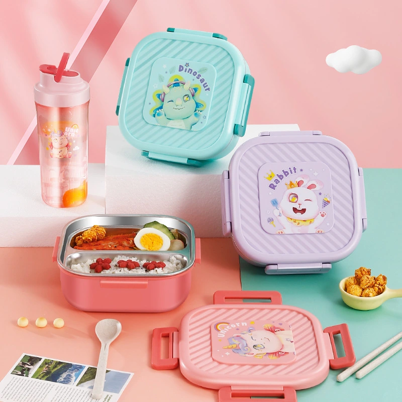 304 Stainless Steel Multi Compartment Cartoon Lunch Box 1